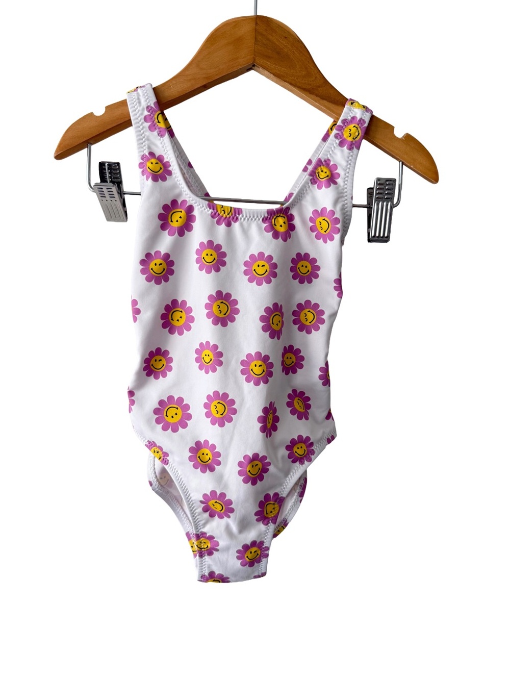 Zara Smiley World White Swimsuit with Pink & Yellow Floral Print